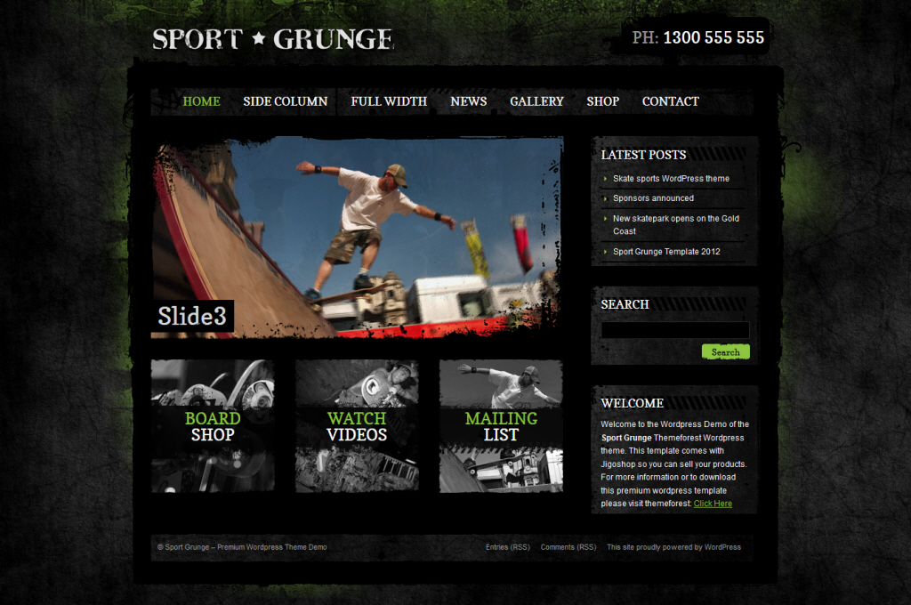 Sport and Grunge Theme