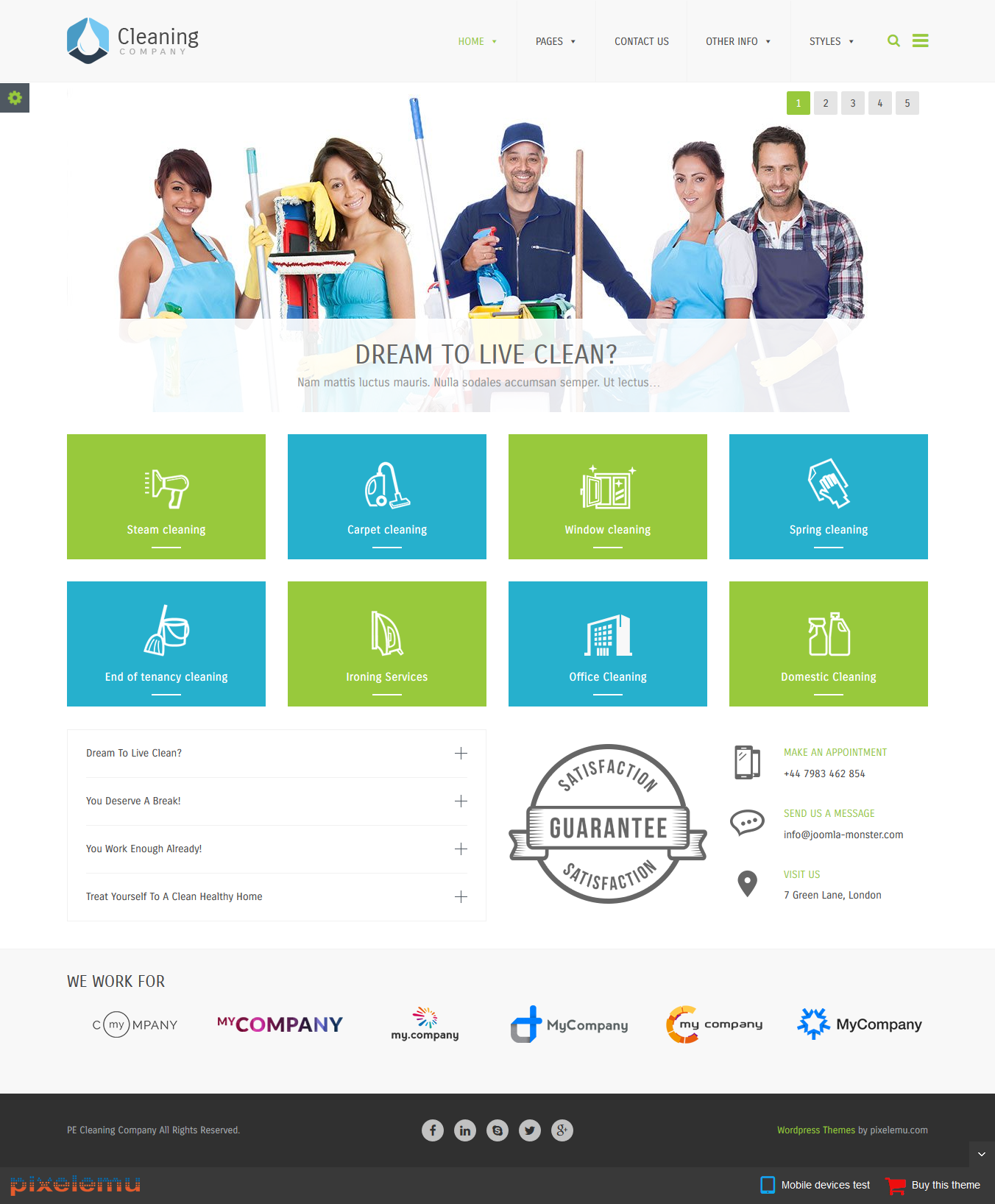 Cleaning company theme